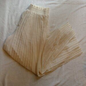 Japna Womens Long Length Pleated Ivory Color Pull-on Comfy Pants